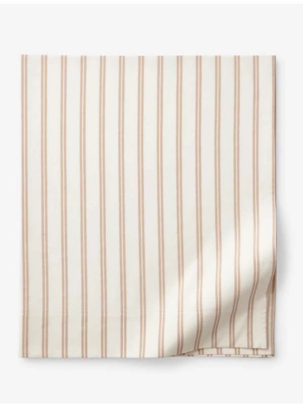The Company Store Tailored Cotton Percale Flat Twin Sheet Narrow Stripe Gold
